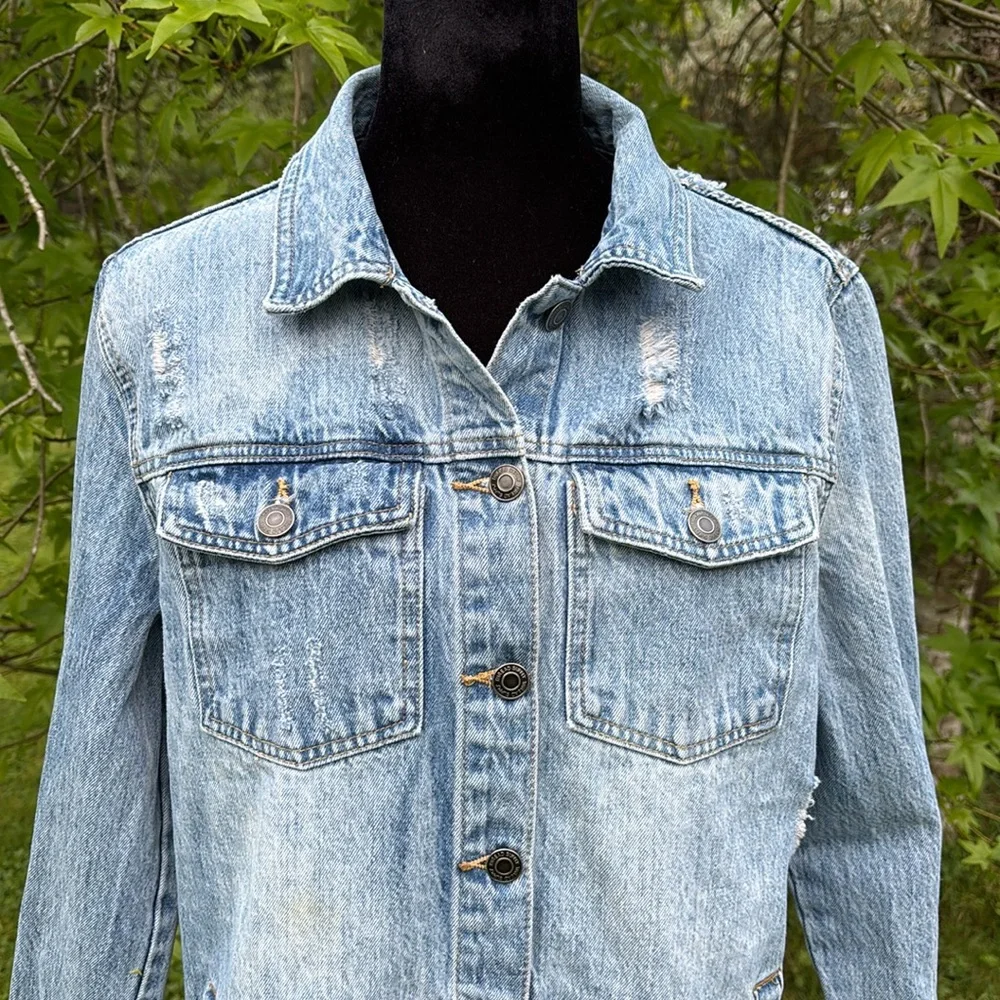 Thread & Supply Distressed Jean Jacket - Picture 2 of 9